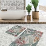 2'li Set Düz Renk Açık Yeşil 2'li Banyo & Mutfak Paspas Takımı Realhomes