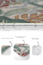 - PaspasTakimi-2li-Set1463-Gorsel-3 - Realhomes  2'li Set Yeşil Zeminde Çiçek Motifli Geleneksel Desenli Summer & Fresh Floral  2'li Banyo & Mutfak Paspas Takımı Realhomes