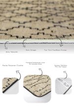 - PaspasTakimi-2li-Set1466-Gorsel-3 - Realhomes  2'li Set Krem - Siyah Zeminde Kilim Motifli El Dokuma Desenli Etnik Motifler Eskitme Motifli  2'li Banyo & Mutfak Paspas Takımı Realhomes