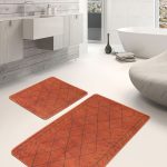 2'li Set Floral Zeminde Patchwork Motifli Otantik Desenli Vintage Geometrik  2'li Banyo & Mutfak Paspas Takımı Realhomes