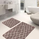 2'li Set Krem - Siyah Zeminde Kilim Motifli El Dokuma Desenli Etnik Motifler Eskitme Motifli  2'li Banyo & Mutfak Paspas Takımı Realhomes