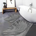 2'li Set Krem Zeminde Morrocan Motifli Otantik Desenli Geometrik Eskitme Motifli  2'li Banyo & Mutfak Paspas Takımı Realhomes