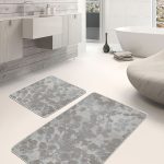 2'li Set Lacivert Zeminde Antik Motifli Geleneksel Desenli Vintage Etnik Motifler  2'li Banyo & Mutfak Paspas Takımı Realhomes