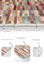 - PaspasTakimi-2li-Set1479-Gorsel-3 - Realhomes 2'li Set Rengarenk Zeminde Patchwork Motifli Kilim Desenli Vintage Sade & Şık 2'li Banyo & Mutfak Paspas Takımı Realhomes