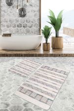 - PaspasTakimi-2li-Set1480-Gorsel - Realhomes  2'li Set Ekru Zeminde Etnik Motifli Vintage Desenli Etnik Motifler Sade & Şık  2'li Banyo & Mutfak Paspas Takımı Realhomes