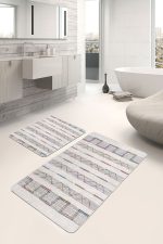 - PaspasTakimi-2li-Set1480-Gorsel-5 - Realhomes  2'li Set Ekru Zeminde Etnik Motifli Vintage Desenli Etnik Motifler Sade & Şık  2'li Banyo & Mutfak Paspas Takımı Realhomes