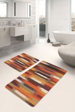 - PaspasTakimi-2li-Set1484-Gorsel - Realhomes 2'li Set Çok Renkli Zeminde Patchwork Motifli Yöresel Desenli Vintage Klasik 2'li Banyo & Mutfak Paspas Takımı Realhomes