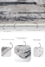 2'li Set Bej - Siyah Zeminde Eskitme Motifli Duvar Desenli Eskitme Motifli Vintage  2'li Banyo & Mutfak Paspas Takımı Realhomes