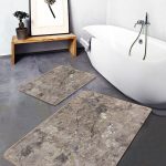 2'li Set Hasır Zeminde Egzotik Yapraklar Motifli Turuncu ve Yeşil Lotus Desenli Floral Summer & Fresh  2'li Banyo & Mutfak Paspas Takımı Realhomes