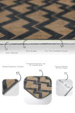 2'li Set Krem - Gri Zeminde Hasır Motifli Geometrik Desenli Geometrik Klasik  2'li Banyo & Mutfak Paspas Takımı Realhomes