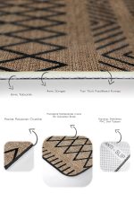 - PaspasTakimi-2li-Set1500-Gorsel-3 - Realhomes  2'li Set Siyah - Kahverengi Zeminde Hasır Motifli Etnik Desenli Geometrik Etnik Motifler  2'li Banyo & Mutfak Paspas Takımı Realhomes