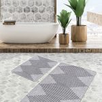 2'li Set Krem Zeminde Morrocan Motifli Ogea Desenli Vintage Geometrik  2'li Banyo & Mutfak Paspas Takımı Realhomes