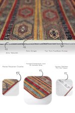 2'li Set Kırmızı - Kahverengi Zeminde Geleneksel Motifli Kilim Desenli Vintage Etnik Motifler  2'li Banyo & Mutfak Paspas Takımı Realhomes