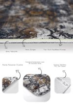 2'li Set Antika Zeminde Eskitme Motifli Geleneksel Desenli Avangarde Vintage  2'li Banyo & Mutfak Paspas Takımı Realhomes