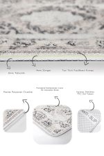 2'li Set Krem - Siyah Zeminde Göbekli Halı Motifli Otantik Desenli Avangarde Vintage  2'li Banyo & Mutfak Paspas Takımı Realhomes
