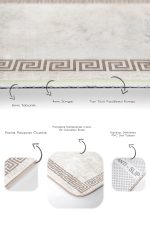 - PaspasTakimi-2li-Set1510-Gorsel-3 - Realhomes 2'li Set Krem - Kahverengi Zeminde Çerçeveli Motifli Antika Desenli Geometrik Eskitme Motifli 2'li Banyo & Mutfak Paspas Takımı Realhomes