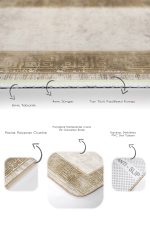 - PaspasTakimi-2li-Set1512-Gorsel-3 - Realhomes  2'li Set Krem - Gold Zeminde Çerçeveli Motifli Altın Desenli Avangarde Geometrik  2'li Banyo & Mutfak Paspas Takımı Realhomes