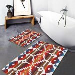 2'li Set Krem - Kahverengi Zeminde Eskitme Motifli Antik Desenli Eskitme Motifli Vintage  2'li Banyo & Mutfak Paspas Takımı Realhomes