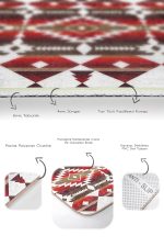 - PaspasTakimi-2li-Set1525-Gorsel-3 - Realhomes  2'li Set Kırmızı Zeminde Geometrik Motifli Antik Desenli Etnik Motifler Geometrik  2'li Banyo & Mutfak Paspas Takımı Realhomes