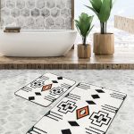 2'li Set Antika Zeminde Etnik Motifli Kilim Desenli Etnik Motifler Avangarde  2'li Banyo & Mutfak Paspas Takımı Realhomes
