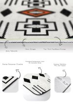 - PaspasTakimi-2li-Set1528-Gorsel-3 - Realhomes 2'li Set Siyah - Beyaz Zeminde Geometrik Motifli Kilim Desenli Geometrik Vintage 2'li Banyo & Mutfak Paspas Takımı Realhomes