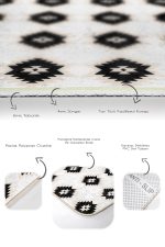 - PaspasTakimi-2li-Set1531-Gorsel-3 - Realhomes  2'li Set Siyah Zeminde Etnik Motifli Kilim Desenli Etnik Motifler Sade & Şık  2'li Banyo & Mutfak Paspas Takımı Realhomes