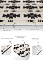 - PaspasTakimi-2li-Set1533-Gorsel-3 - Realhomes  2'li Set Siyah - Krem Zeminde Kilim Motifli Geometrik Desenli Geometrik Sade & Şık  2'li Banyo & Mutfak Paspas Takımı Realhomes