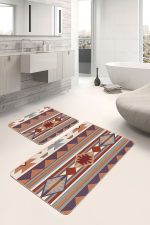 - PaspasTakimi-2li-Set1534-Gorsel-1 - Realhomes  2'li Set Retro Zeminde Antika Motifli Geleneksel Desenli Etnik Motifler Vintage  2'li Banyo & Mutfak Paspas Takımı Realhomes