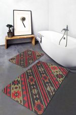 - PaspasTakimi-2li-Set1536-Gorsel-1 - Realhomes  2'li Set Retro Zeminde Etnik Motifli Geleneksel Desenli Etnik Motifler Vintage  2'li Banyo & Mutfak Paspas Takımı Realhomes