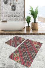 - PaspasTakimi-2li-Set1536-Gorsel - Realhomes  2'li Set Retro Zeminde Etnik Motifli Geleneksel Desenli Etnik Motifler Vintage  2'li Banyo & Mutfak Paspas Takımı Realhomes