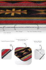 2'li Set Siyah Zeminde Vintage Motifli Geleneksel Desenli Vintage Etnik Motifler  2'li Banyo & Mutfak Paspas Takımı Realhomes