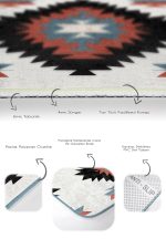 - PaspasTakimi-2li-Set1542-Gorsel-3 - Realhomes 2'li Set Siyah Zeminde Retro Motifli Kilim Desenli Geometrik Klasik 2'li Banyo & Mutfak Paspas Takımı Realhomes