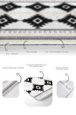 - PaspasTakimi-2li-Set1544-Gorsel-3 - Realhomes  2'li Set Siyah Zeminde Etnik Motifli Geometrik Desenli Geometrik Sade & Şık  2'li Banyo & Mutfak Paspas Takımı Realhomes