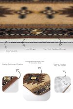 2'li Set Kahverengi Zeminde Geometrik Motifli Kilim Desenli Vintage Etnik Motifler  2'li Banyo & Mutfak Paspas Takımı Realhomes