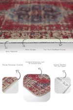 - PaspasTakimi-2li-Set1551-Gorsel-3 - Realhomes  2'li Set Kırmızı Zeminde Yöresel Motifli Kilim Desenli Eskitme Motifli Avangarde  2'li Banyo & Mutfak Paspas Takımı Realhomes