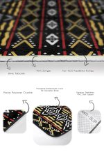 - PaspasTakimi-2li-Set1561-Gorsel-3 - Realhomes  2'li Set Siyah Zeminde Etnik Motifli Geometrik Desenli Geometrik Vintage  2'li Banyo & Mutfak Paspas Takımı Realhomes