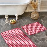 2'li Set Lacivert - Krem Zeminde Antik Motifli Geleneksel Desenli Etnik Motifler Geometrik  2'li Banyo & Mutfak Paspas Takımı Realhomes