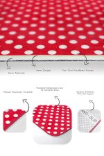 - PaspasTakimi-2li-Set1563-Gorsel-3 - Realhomes  2'li Set Kırmızı Zeminde Geometrik Motifli Puanlı Desenli Klasik Sade & Şık  2'li Banyo & Mutfak Paspas Takımı Realhomes