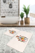 - PaspasTakimi-2li-Set1567-Gorsel - Realhomes  2'li Set Beyaz Zeminde Etnik Motifli Afrika Kadın Desenli Etnik Motifler Klasik  2'li Banyo & Mutfak Paspas Takımı Realhomes