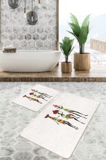 - PaspasTakimi-2li-Set1569-Gorsel-1 - Realhomes 2'li Set Beyaz Zeminde Afrika Kadın Motifli Etnik Desenli Etnik Motifler Klasik 2'li Banyo & Mutfak Paspas Takımı Realhomes