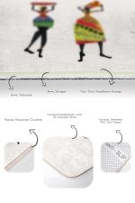 2'li Set Beyaz Zeminde Geleneksel Motifli Afrika Kadın Desenli Etnik Motifler Klasik  2'li Banyo & Mutfak Paspas Takımı Realhomes