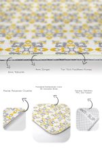 - PaspasTakimi-2li-Set1571-Gorsel-3 - Realhomes  2'li Set Sarı - Gri Zeminde Etnik Motifli Çiçek Desenli Klasik Vintage  2'li Banyo & Mutfak Paspas Takımı Realhomes