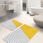 2'li Set Kahverengi Zeminde Çerçeveli Motifli Antik Desenli Klasik Vintage  2'li Banyo & Mutfak Paspas Takımı Realhomes