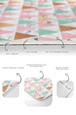 2'li Set Beyaz Zeminde Üçgen Motifli Mermer Desenli Geometrik Sade & Şık  2'li Banyo & Mutfak Paspas Takımı Realhomes