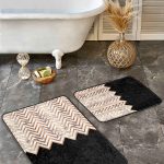 2'li Set Kahverengi Zeminde Pers Motifli Kilim Desenli Vintage Avangarde  2'li Banyo & Mutfak Paspas Takımı Realhomes