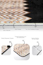 - PaspasTakimi-2li-Set1578-Gorsel-3 - Realhomes  2'li Set Siyah - Gold Zeminde Mermer Motifli Zikzak Desenli Geometrik Sade & Şık  2'li Banyo & Mutfak Paspas Takımı Realhomes