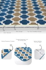 - PaspasTakimi-2li-Set1589-Gorsel-3 - Realhomes 2'li Set Mavi - Bej Zeminde Morrocan Motifli Ogea Desenli Etnik Motifler Geometrik 2'li Banyo & Mutfak Paspas Takımı Realhomes