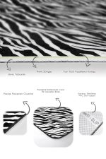 - PaspasTakimi-2li-Set1592-Gorsel-3 - Realhomes 2'li Set Siyah - Beyaz Zeminde Post Motifli Zebra Desenli Klasik Sade & Şık 2'li Banyo & Mutfak Paspas Takımı Realhomes