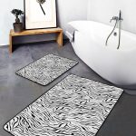 2'li Set Beyaz - Krem Zeminde Mistik Motifli Bohem Desenli Geometrik Bohem  2'li Banyo & Mutfak Paspas Takımı Realhomes