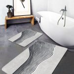 2'li Set Yeşil - Turkuaz Zeminde Ogea Motifli Morrocan Desenli Geometrik Klasik  2'li Banyo & Mutfak Paspas Takımı Realhomes